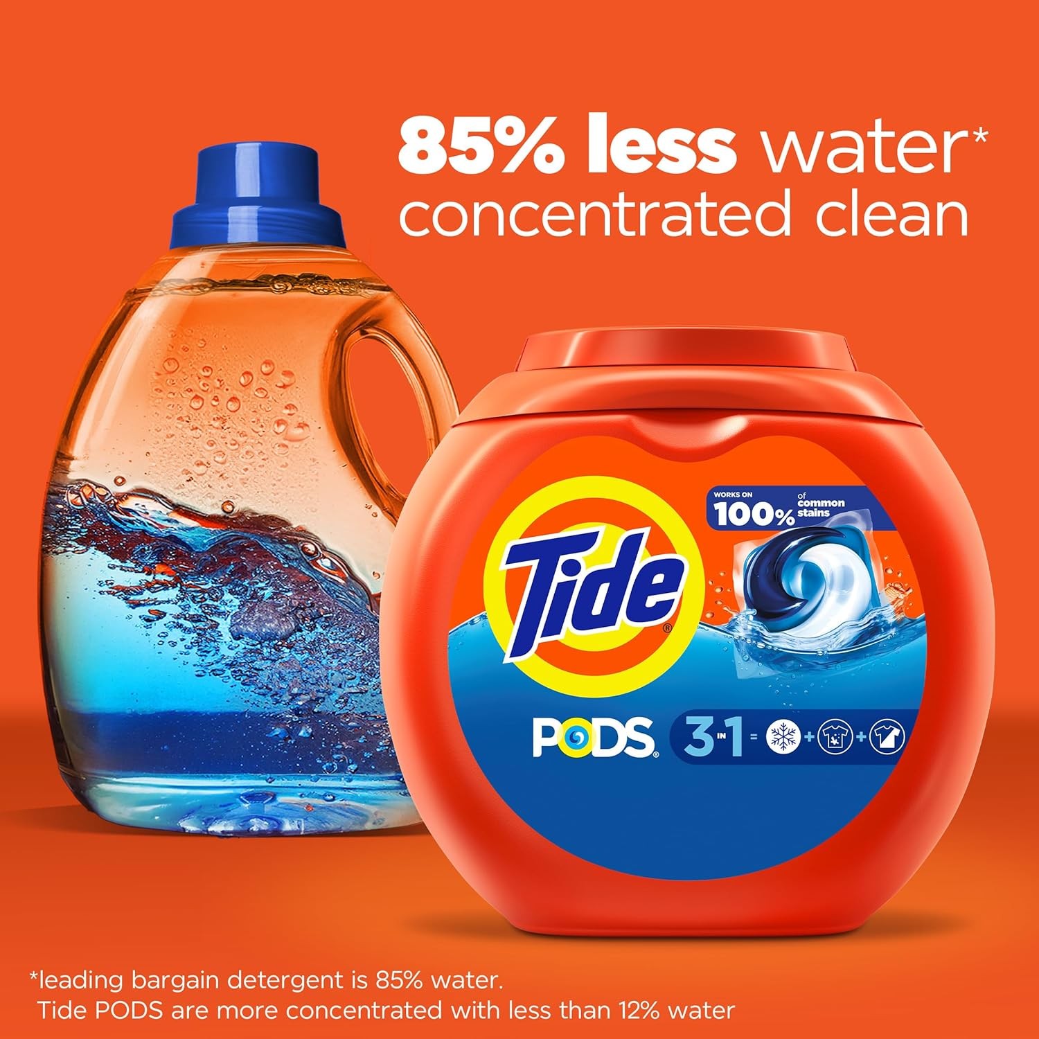 PODS Laundry Detergent Pacs, 3-In-1 Stain Remover, Odor Fighter, Color Protector