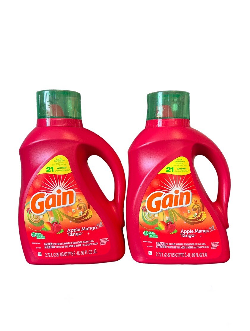 Gain Apple Mango Tango 92oz Laundry Detergent 64 Loads (2 New Bottles