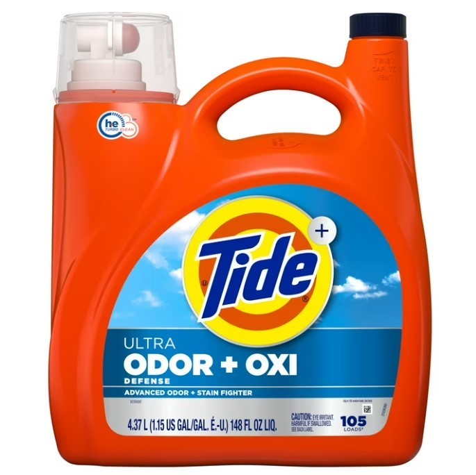 Tide Ultra Oxi Liquid Laundry Detergent Odor Defense 148 oz 105 Loads, HOT DEAL