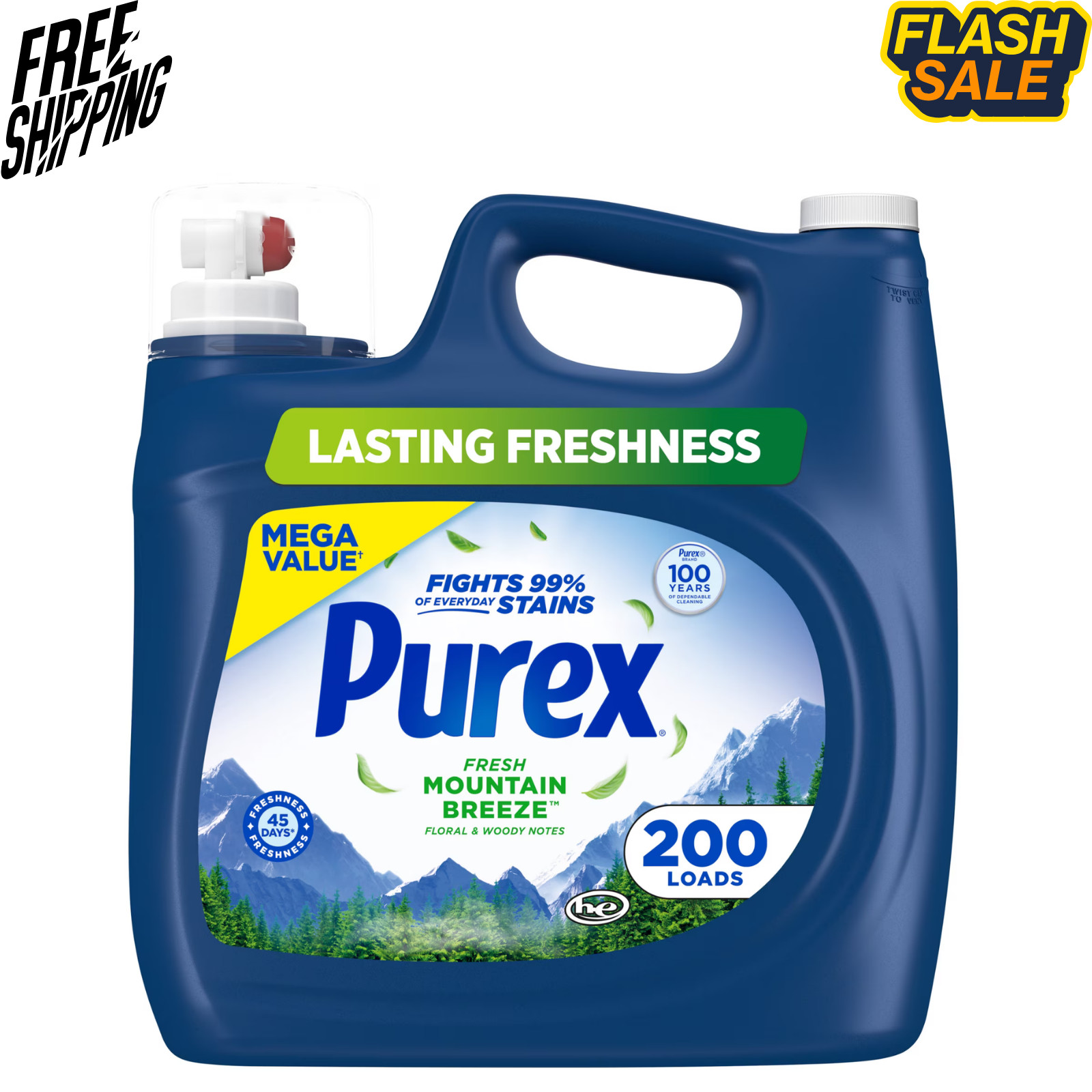 Purex Fresh Mountain Breeze Liquid Detergent 225 fl oz 200 Loads