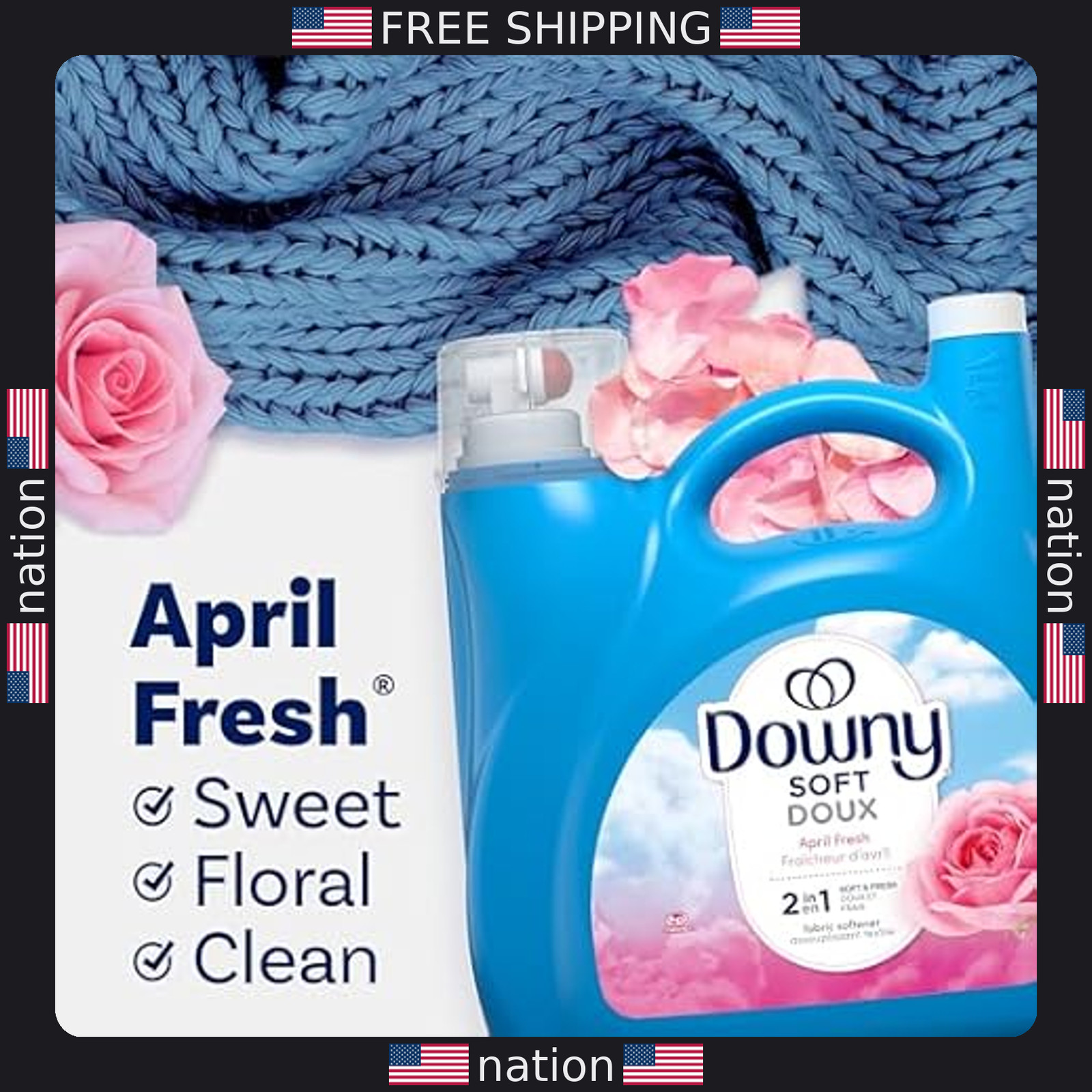 Downy 2-in-1 Liquid Fabric Softener, April Fresh, 140oz – 190 Loads