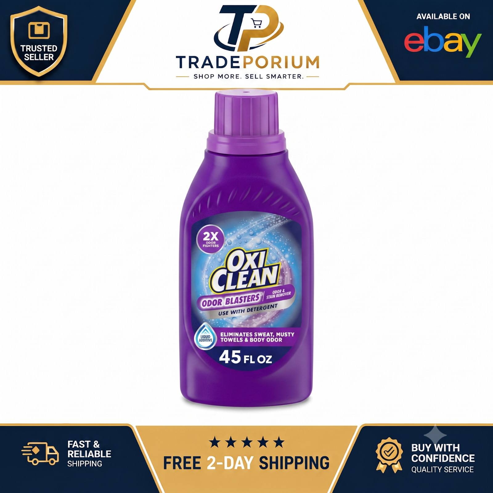 OxiClean Odor Blasters Liquid Laundry Additive, Odor Stain Remover, 45 oz
