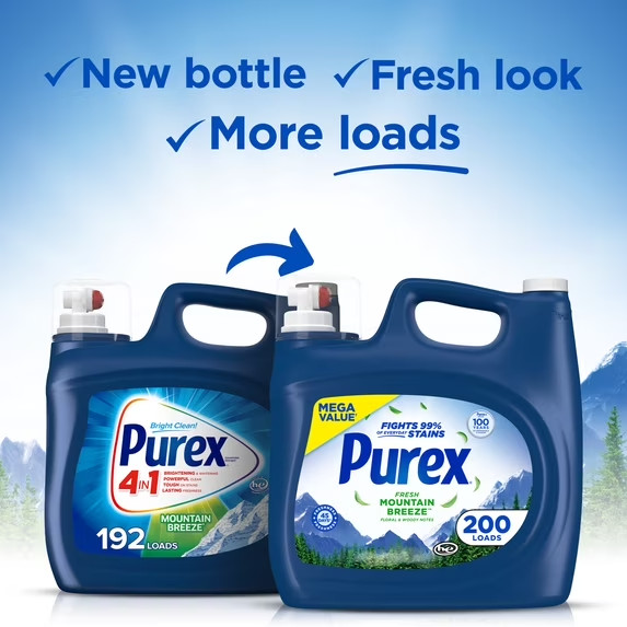 Purex Fresh Mountain Breeze Liquid Detergent, 225 fl oz, 200 loads