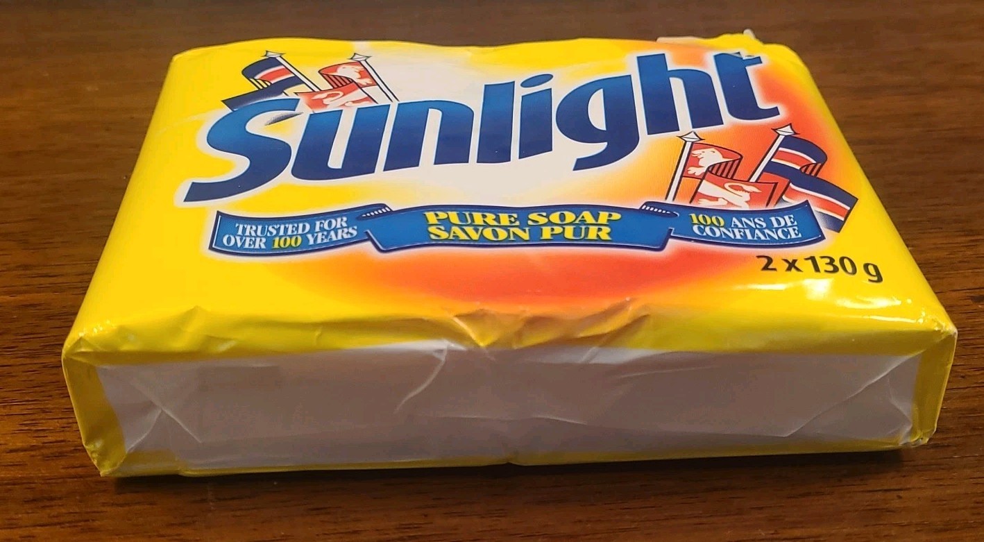 NOS Sunlight PURE SOAP Laundry Detergent Bar 2 x 130 g Made in Canada Multi Avl