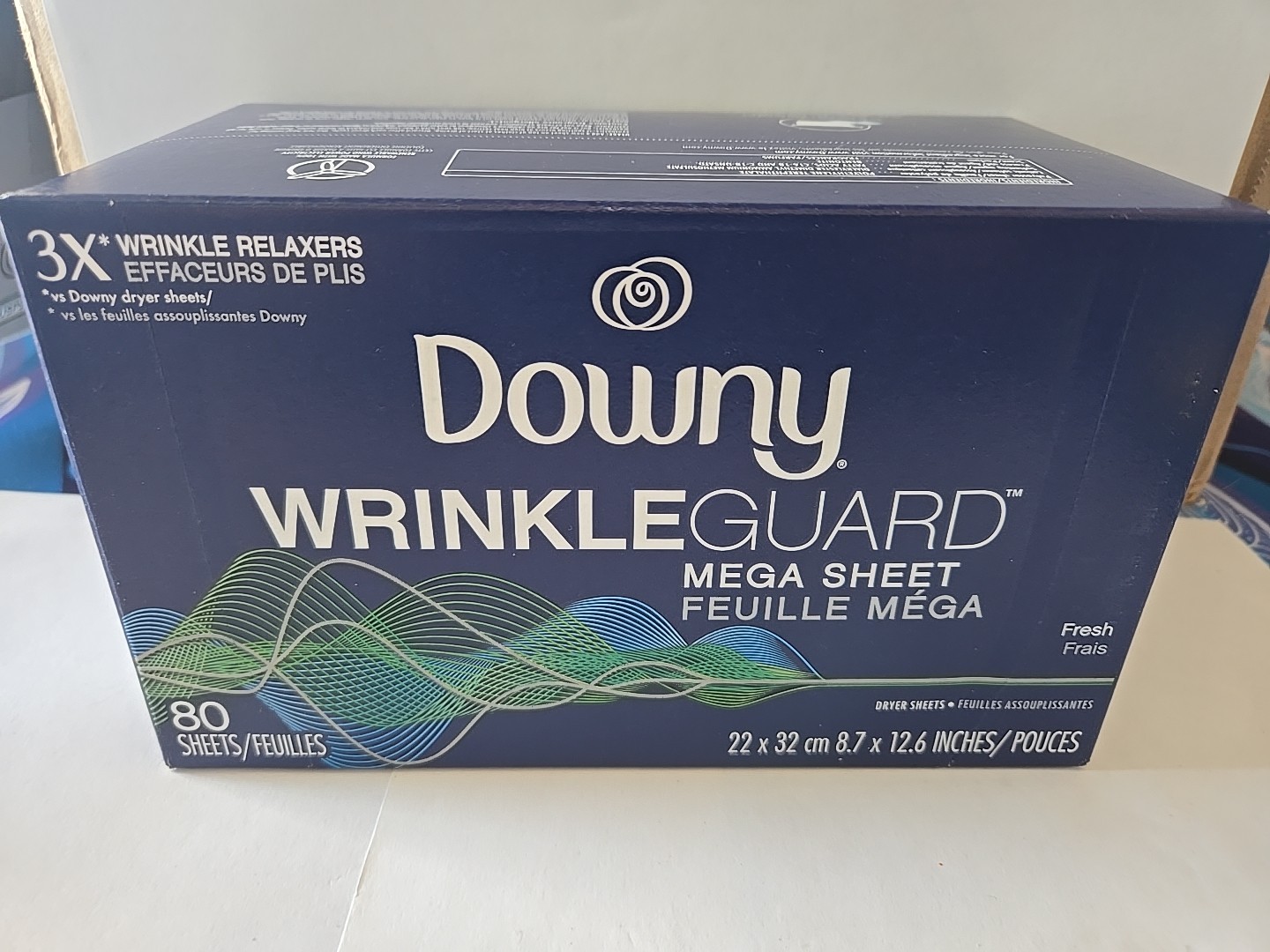 Downy WrinkleGuard Dryer Mega Sheets Fresh 80 Count 3X’s Wrinkle Relaxer Guard