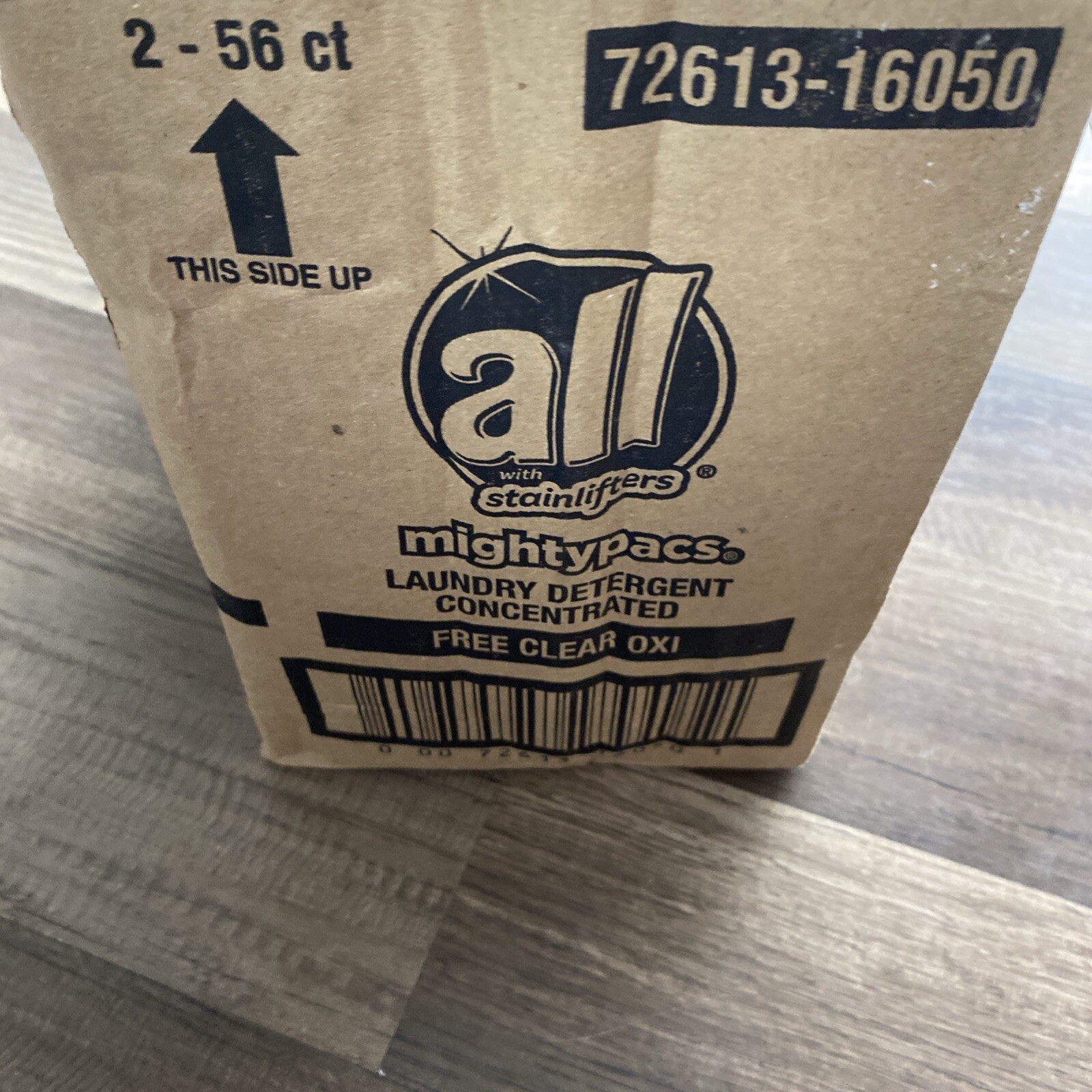 All W/ Stainlifters Mighty packs Laundry Detergent Free Clear Oxi 2pk 56ct Ea./t