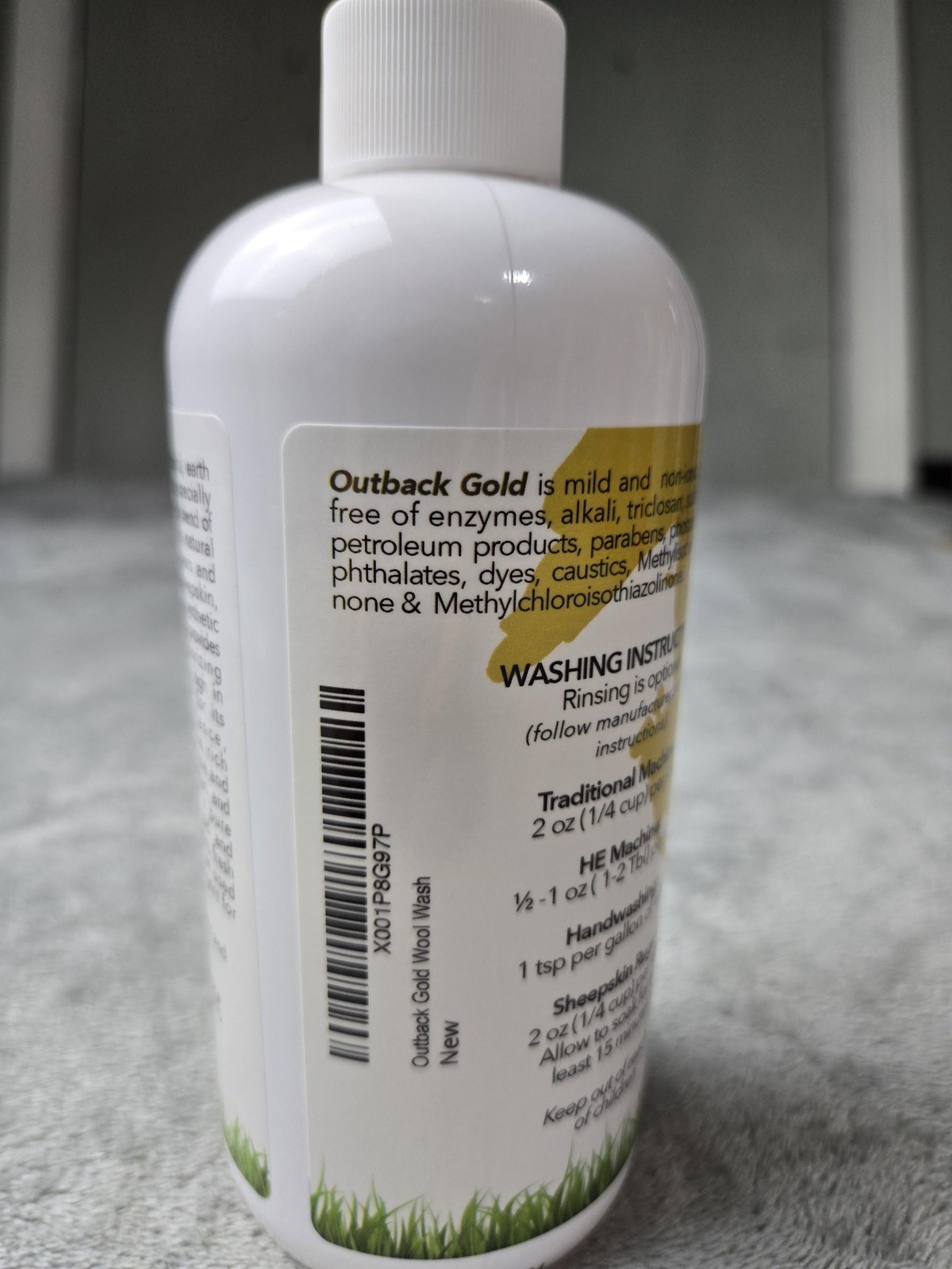 Outback Gold Wool Wash Liquid 16 FL OZ (472 ML) White Plant-Based Handwash New