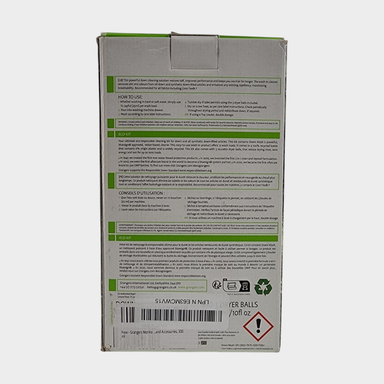 Grangers Down Wash Kit 10 OZ.