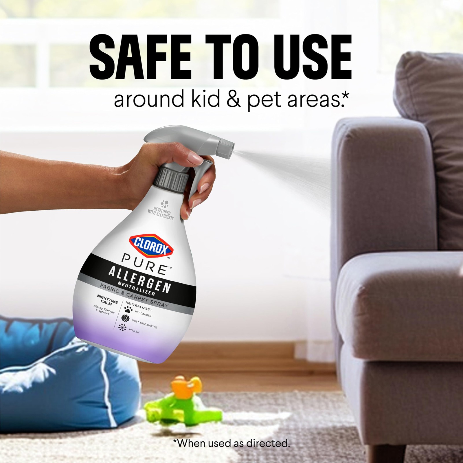 Clorox PURE Allergen Neutralizer Fabric and Carpet 26 Fl Oz (Pack of 1)