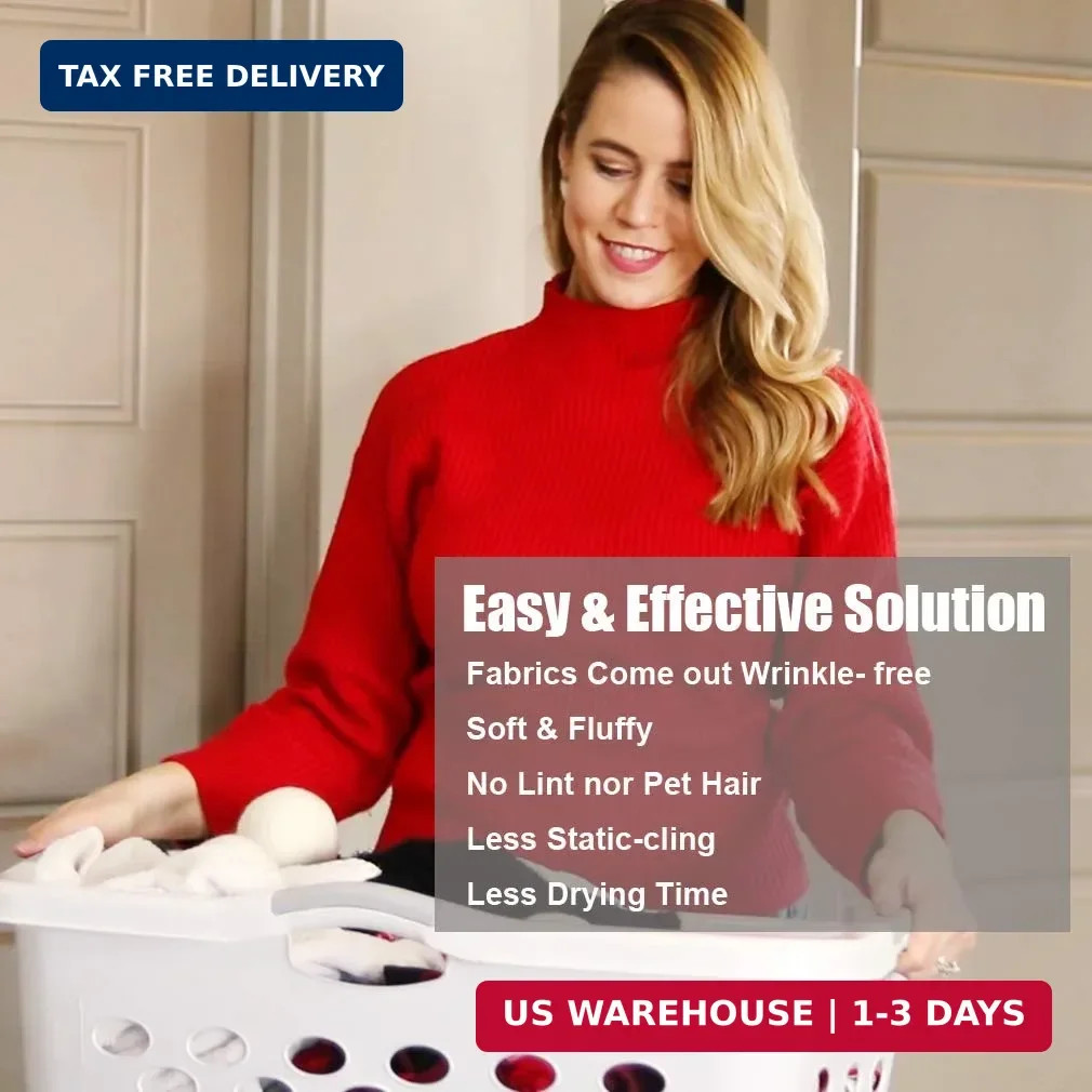 Wool Dryer Balls 6 Pack XL, Genuine New Zealand Wool to Core, 100% Organic Fabri