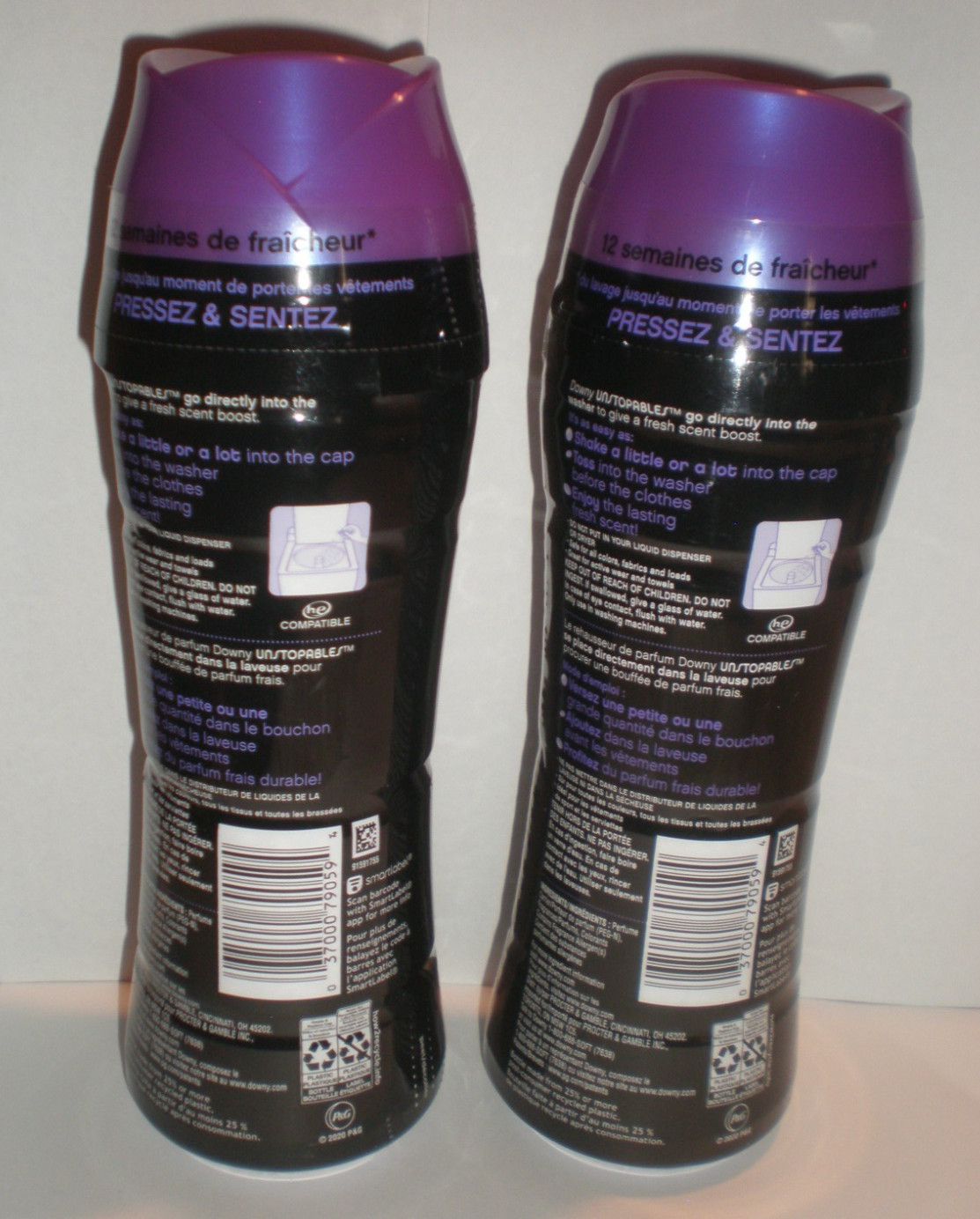 (2) Downy Unstopables LUSH In Wash Scent Booster Beads 8.6 OZ Each