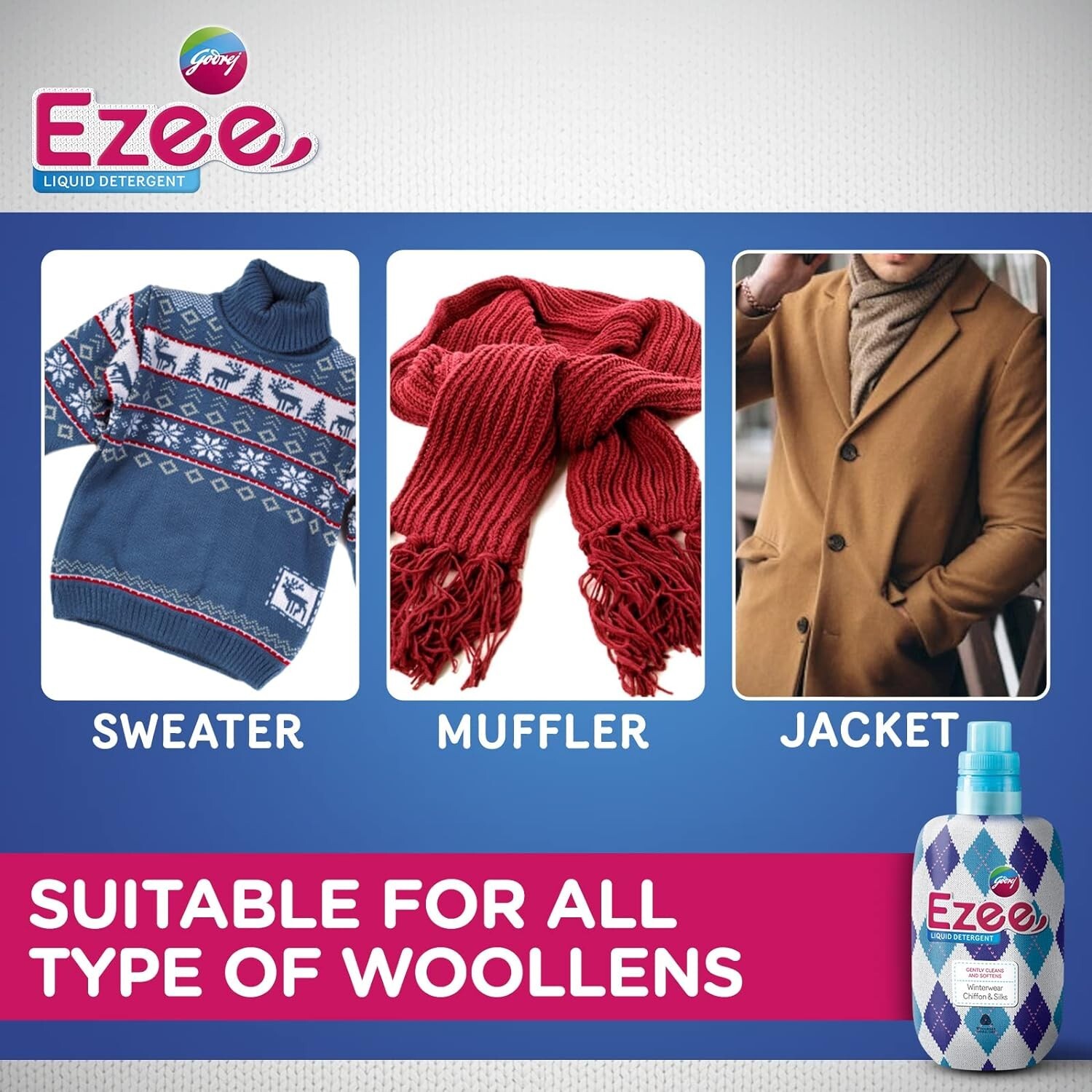 Godrej Ezee Liquid Detergent for both Top load and Front load Washing – 500g