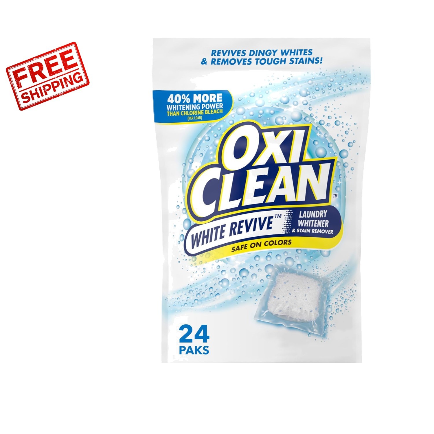 Brightening 24 Count White Revive Laundry Power Paks – Mess Free Whitener