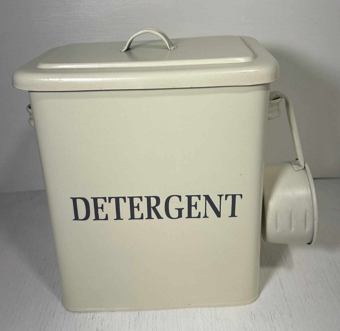 Metal Laundry Room Container Modern Farmhouse CREAM Detergent Powder Storage Org