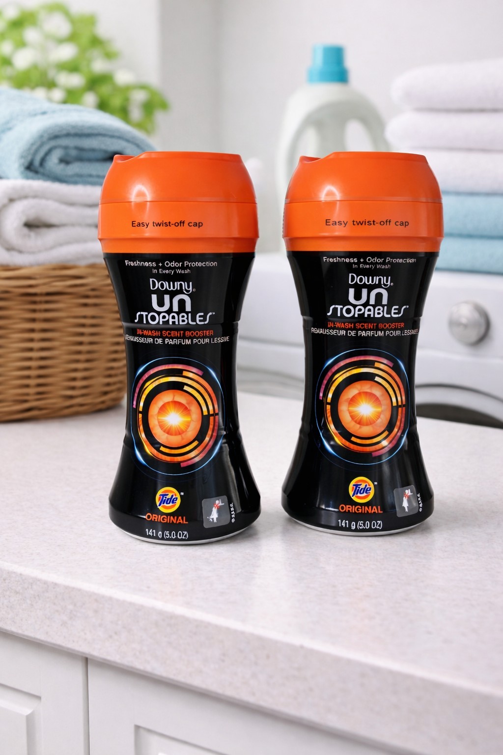 (2) Downy Unstopables Tide Original In Wash Scent Booster Beads 5.7 OZ Each