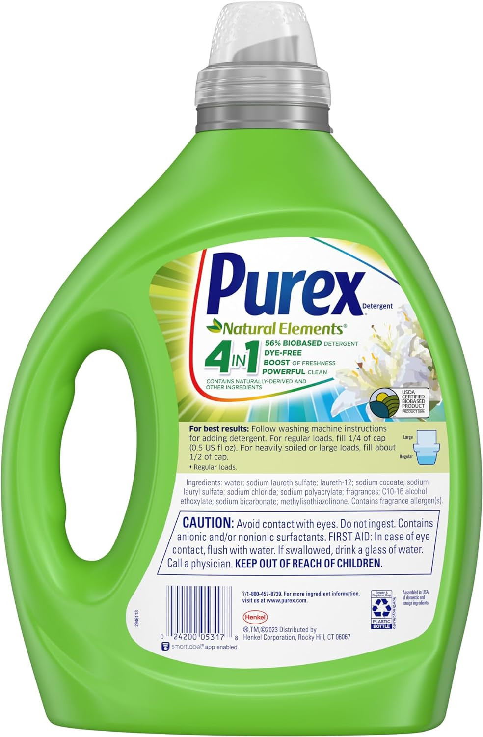 Liquid Laundry Detergent, Ultra Concentrated, Natural Elements 82.5 Oz 165 Loads