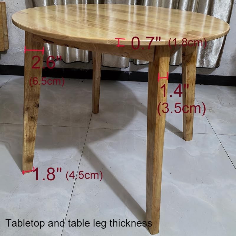 34.7″ Solid Wood Round Dining Table for Indoor/Outdoor Use, Easy Assembly