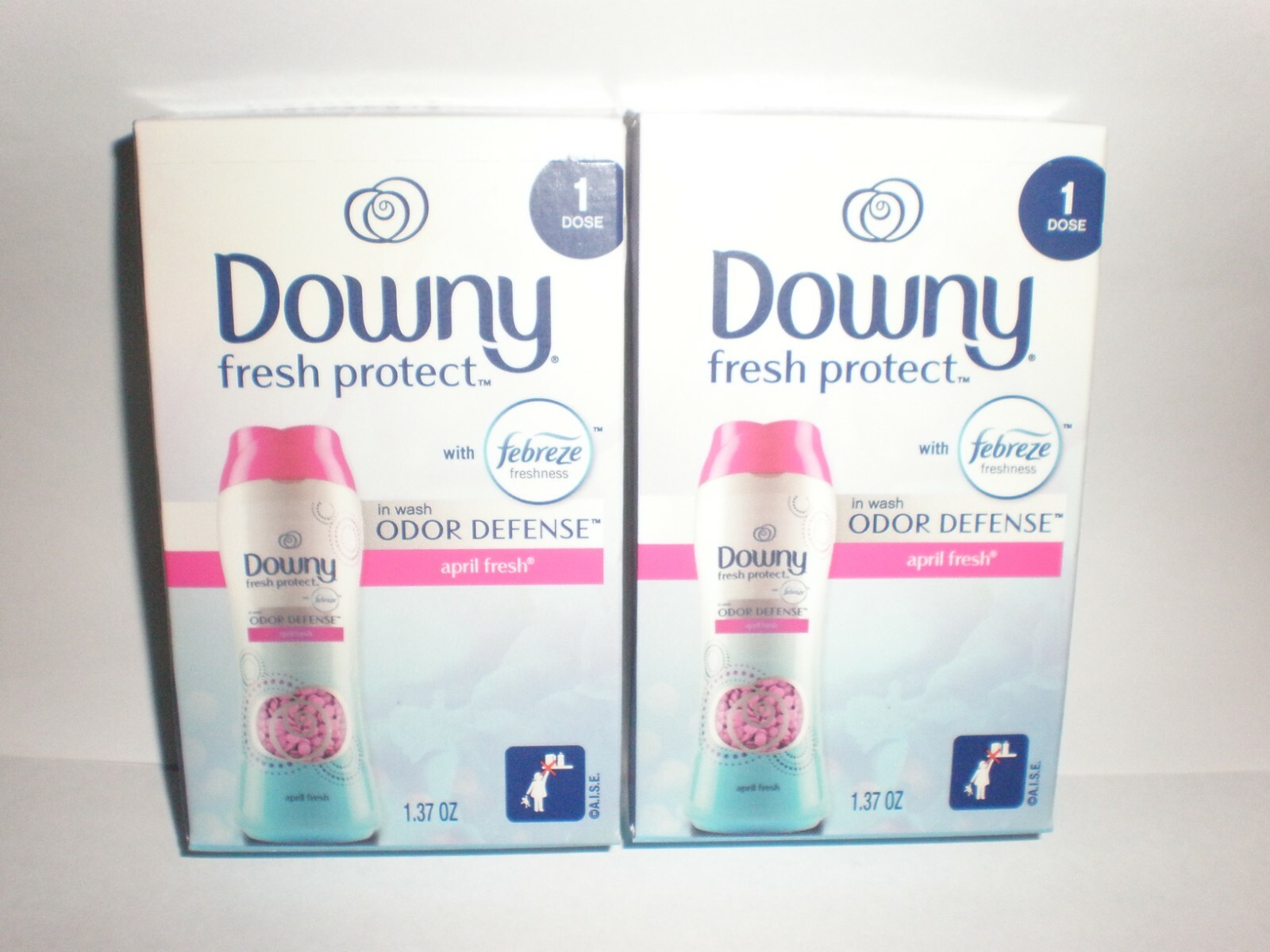 (2) DOWNY FRESH PROTECT APRIL FRESH In Wash Odor Defense Booster Beads 1.37 Oz