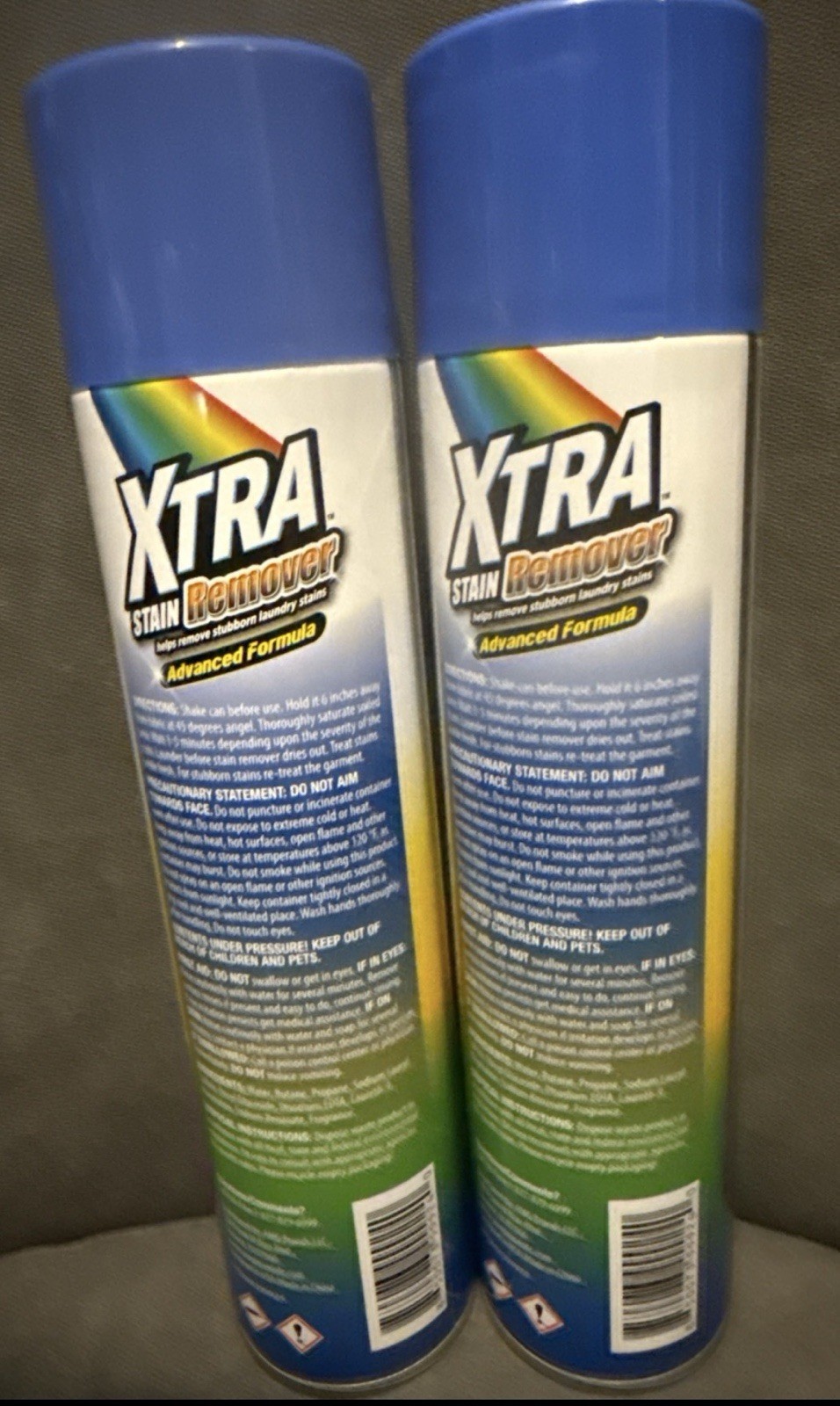 2 Pack XTRA Stain Remover Spray Advanced Formula Laundry Pre-Treat 10 oz Each