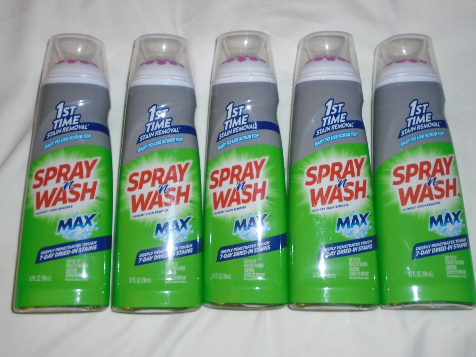 Set of 5 Spray ‘n Wash Max Laundry Stain Remover 6.7 oz Bottles – NEW
