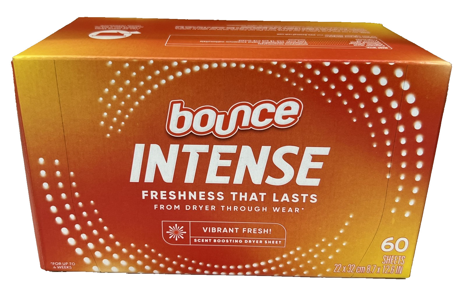 Bounce Intense Vibrant Fresh Scent Dryer Sheets 60 sheets