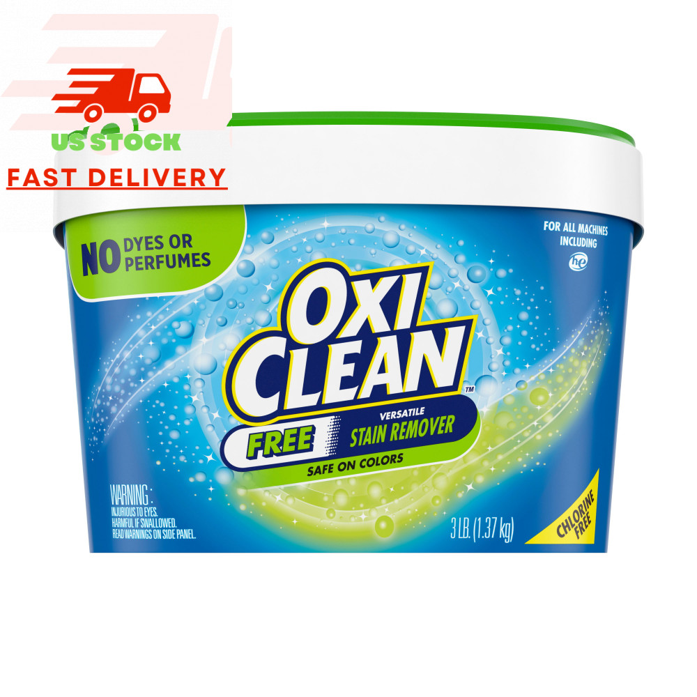 OxiClean Versatile Stain Remover Powder Free, Laundry Remover, 3 Lbs