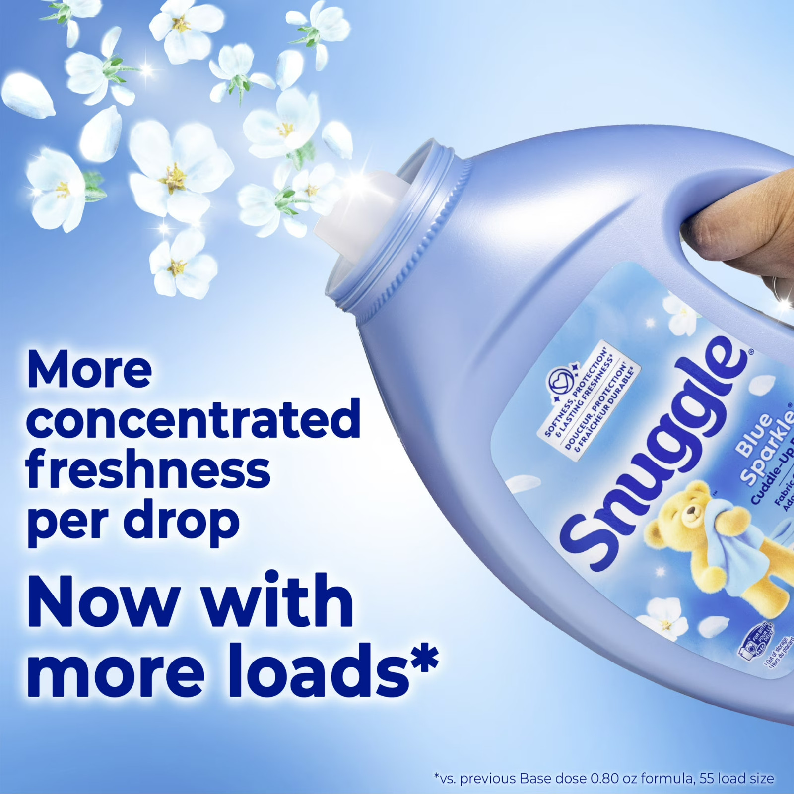Snuggle Liquid Fabric Softener, Cuddle-Up Fresh Blue Sparkle, 39.4 oz, 58 Loads