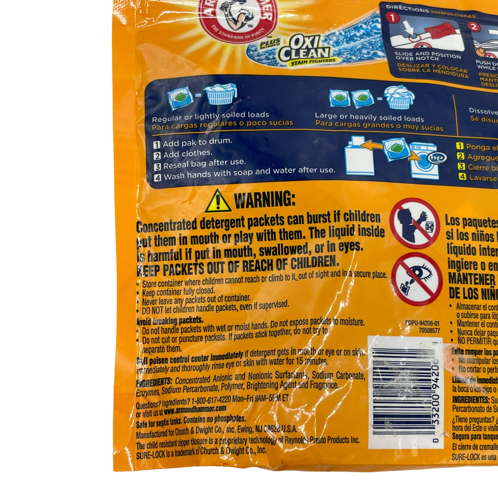 Arm & Hammer OxiClean 3-in-1 Laundry Detergent Fresh Scent = 34 Power Paks