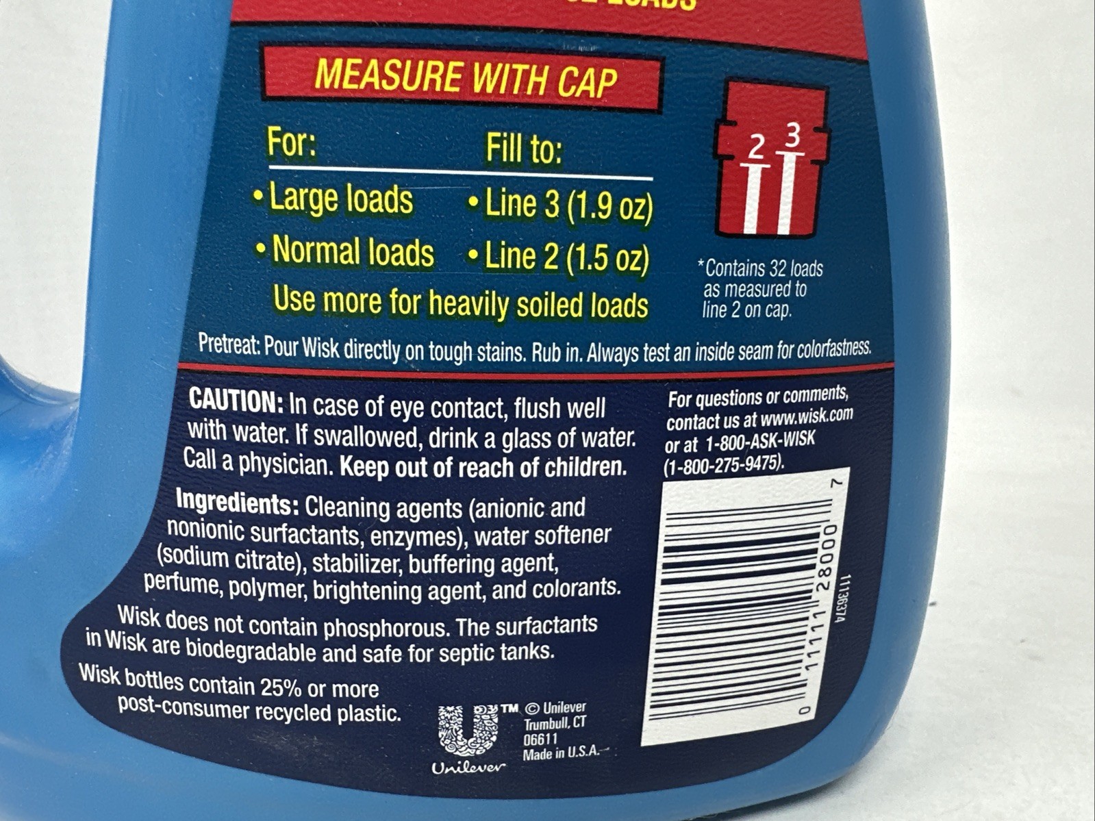 Wisk 2x Ultra Original Clean Liquid Laundry Detergent 32 Loads Discontinued HTF