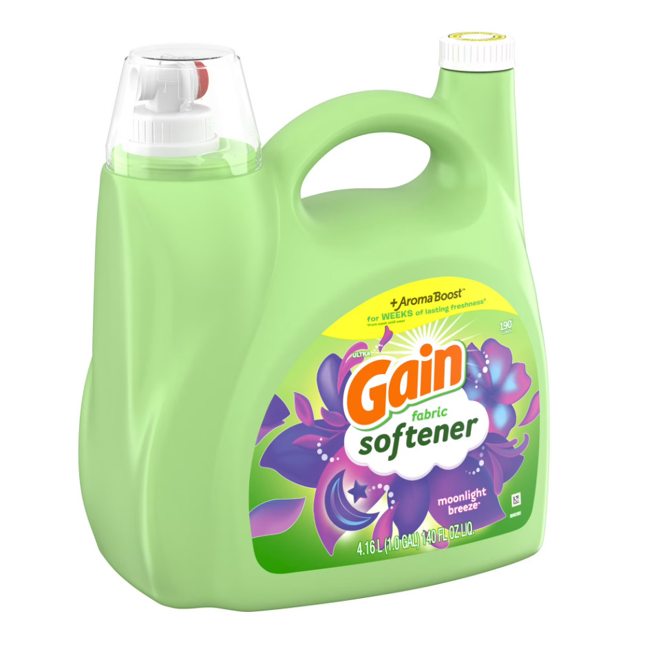 (4 Pack) Gain Fabric Softener Liquid Moonlight Breeze 140 fl oz 190 Loads