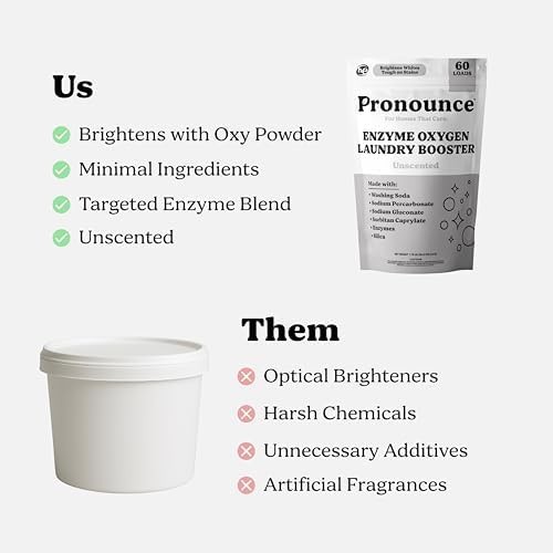 Pronounce Enzyme Oxygen Laundry Booster – Brightens White & Tough on Stains, …
