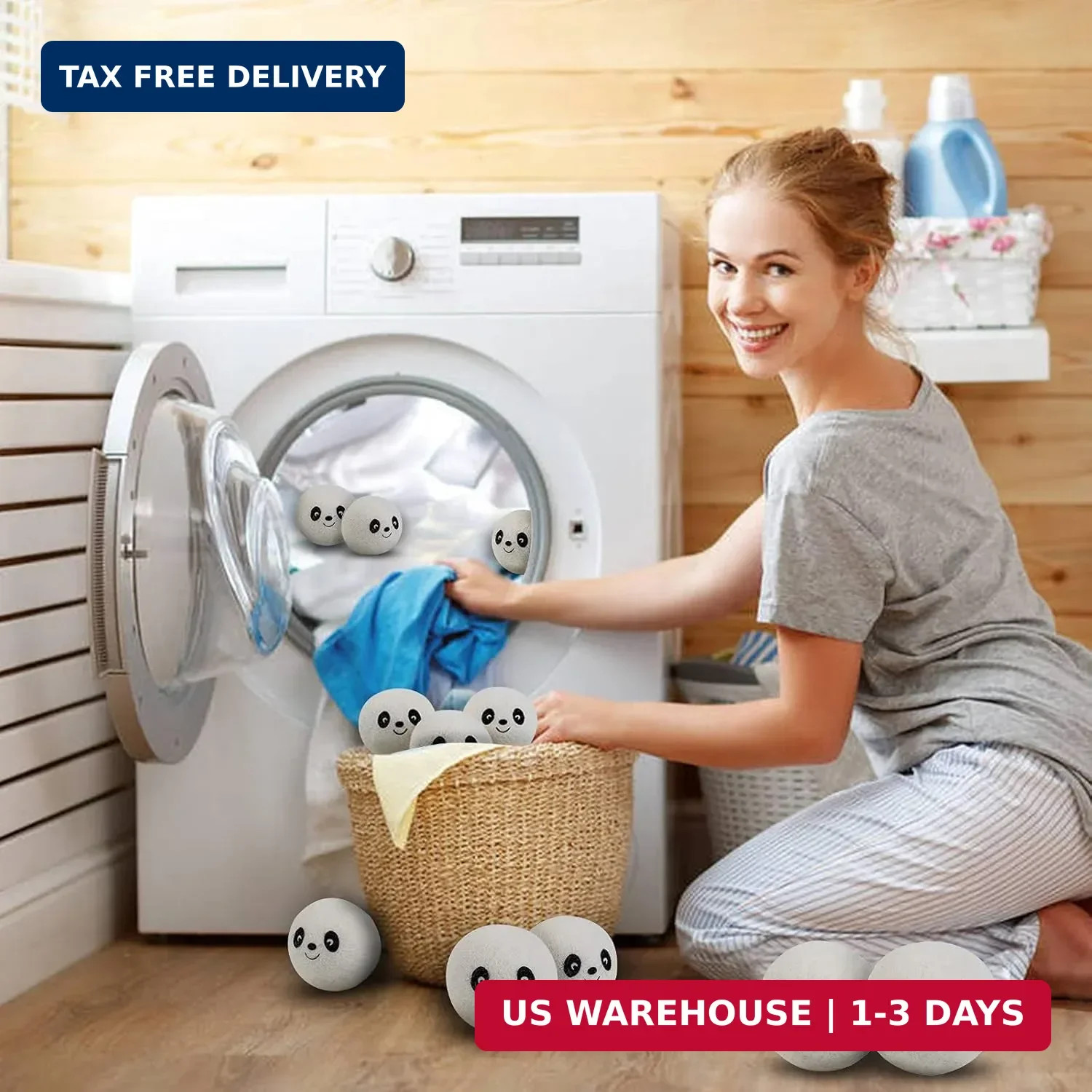 Wool Dryer Balls – Natural Fabric Softener, Reusable, Reduces Clothing Wrinkles