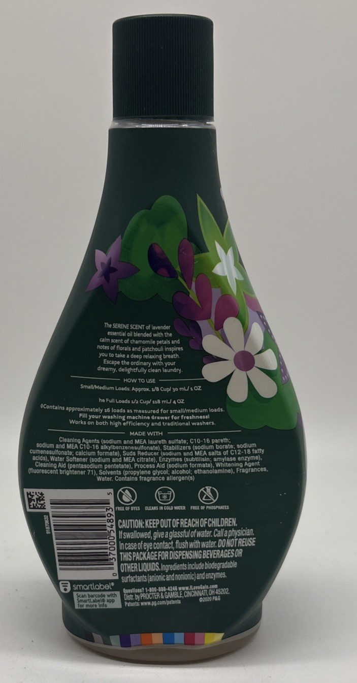 Gain Concentrated Laundry Detergent Lavender & Calm Chamomile 16 Fl Oz