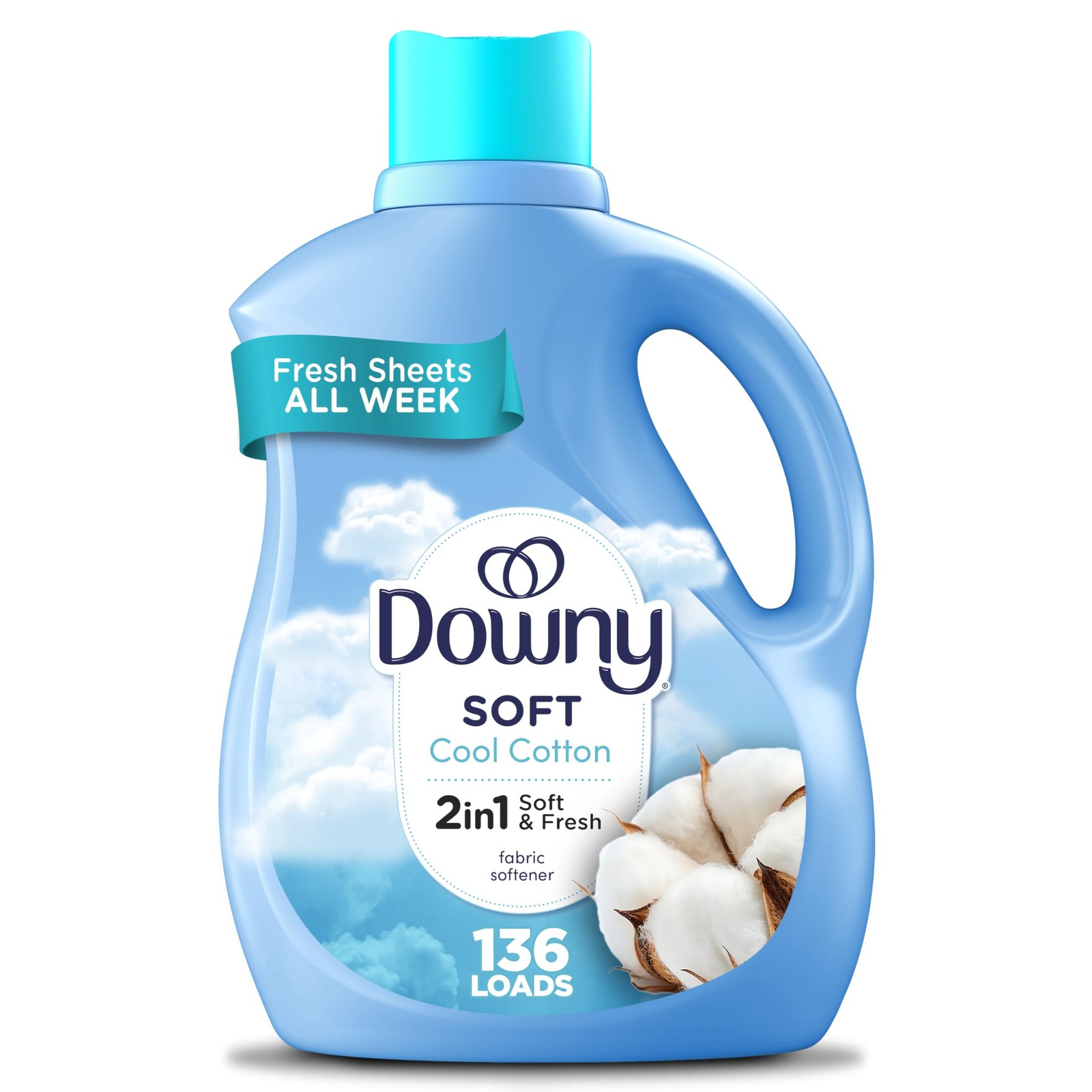 Downy Soft, 2 in 1 Soft and Fresh Liquid Fabric 100 Fl Oz (Pack of 1)