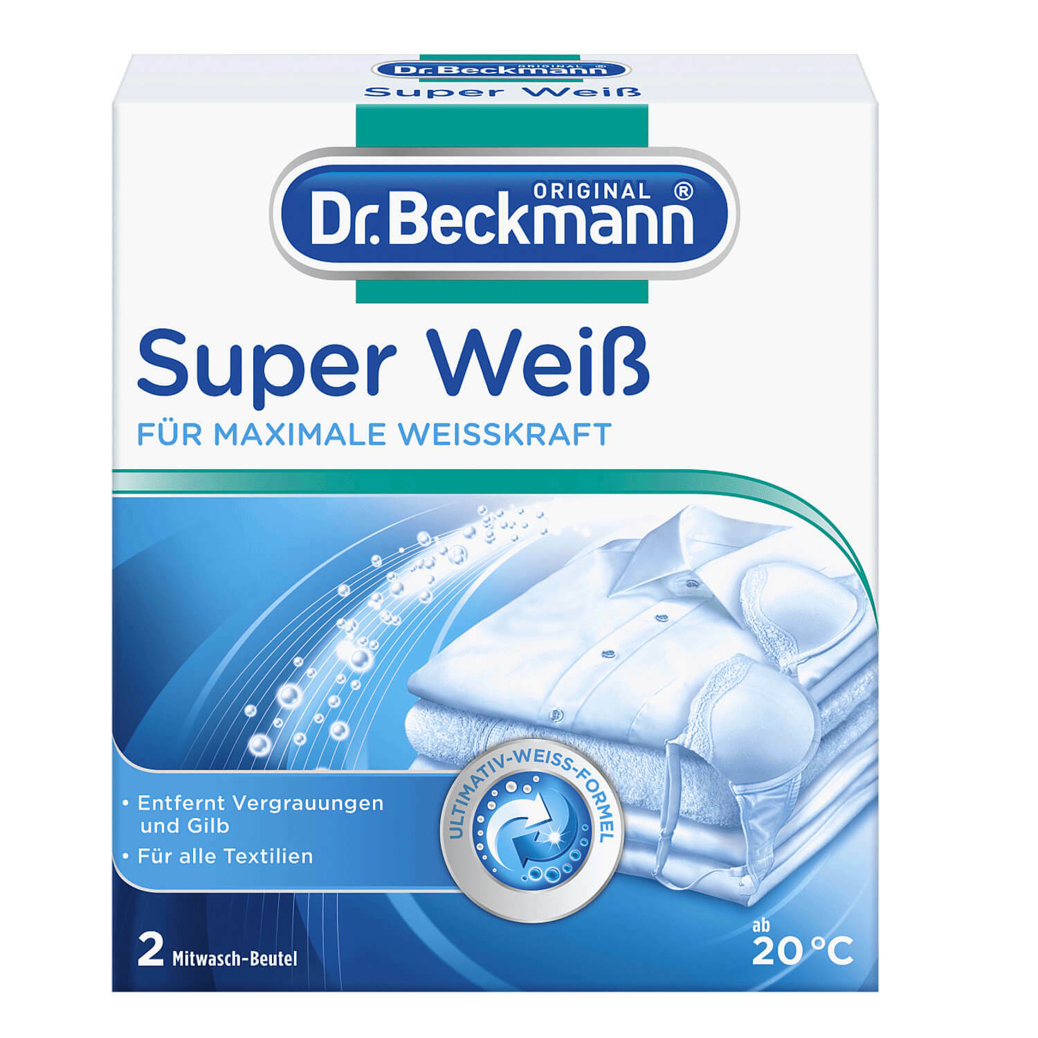 3 Pack 2x 40g Dr. Beckmann Super Weiß für maximale Weisskraft für alle Textilien