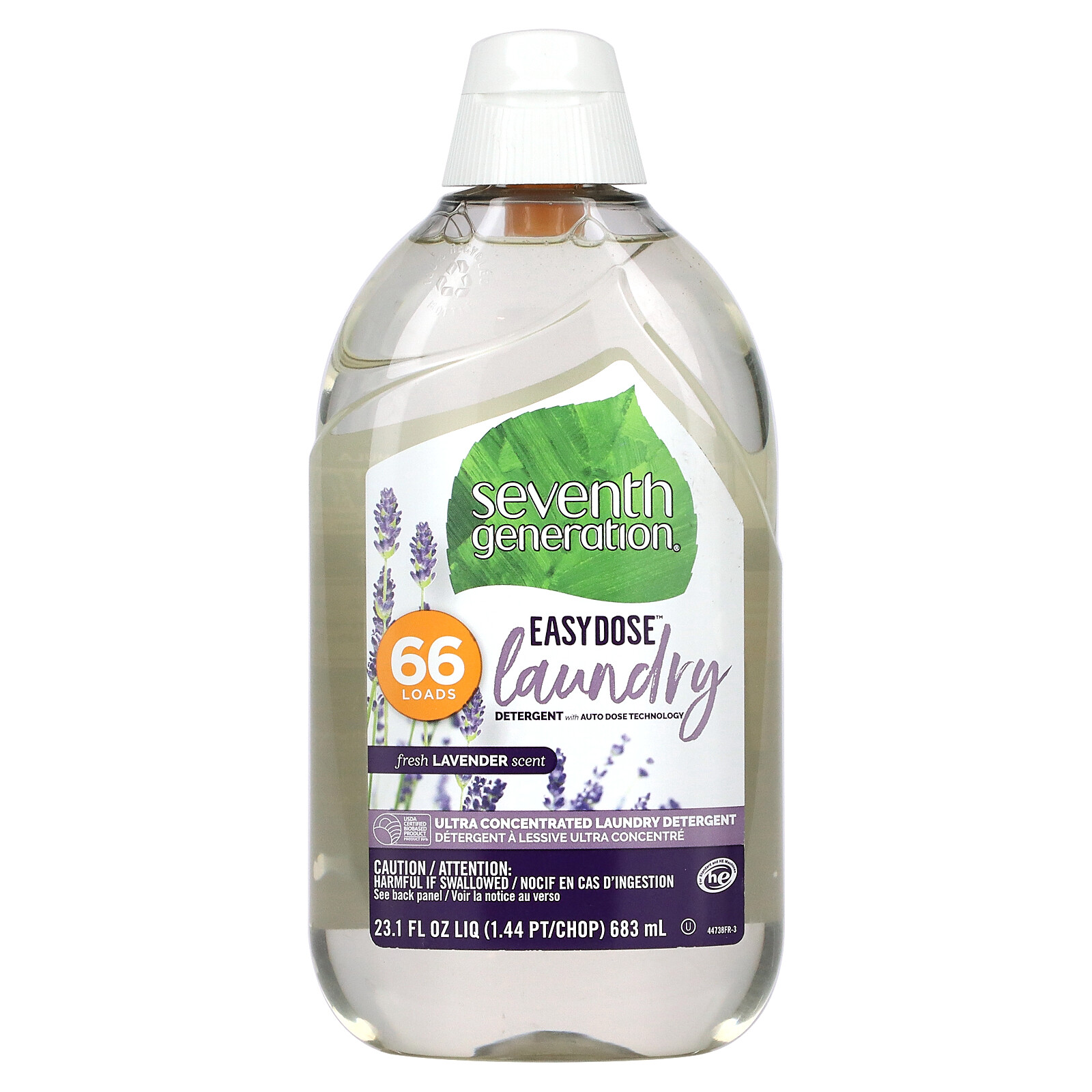 Easydose, Ultra Concentrated Laundry Detergent, Fresh Lavender, 66 Loads, 23.1