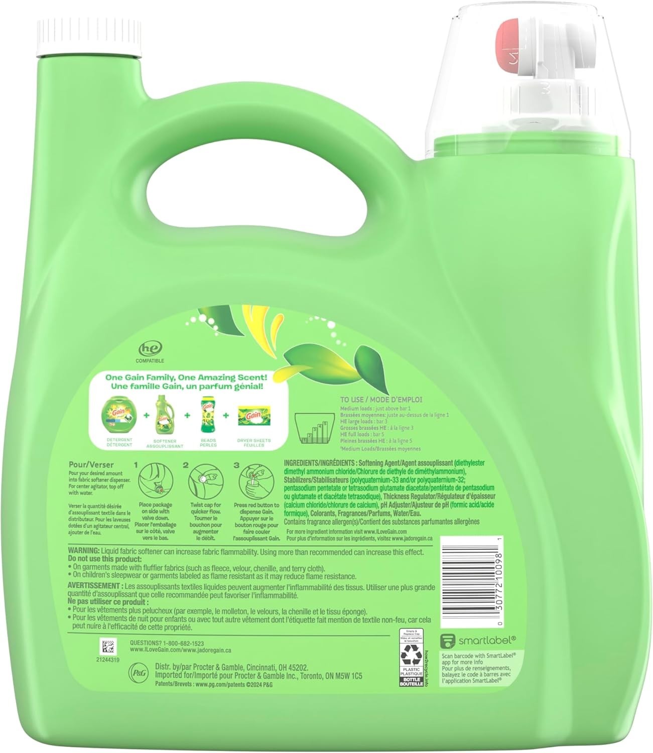Fabric Softener Scent 140 fl oz 190 Loads HE Compatible 1 Pack