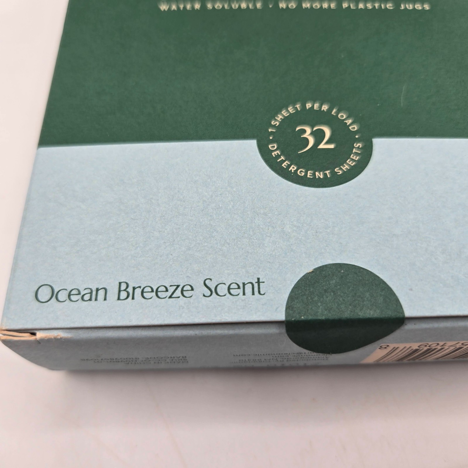 Cleanomic Detergent Sheets Eco-Friendly Water Soluble Ocean Breeze Scent 32 Load