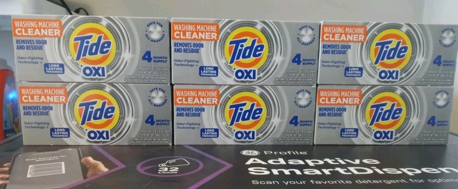 TIDE Washing Machine Cleaner OXI Enhanced Remove Odor Residue 2 Year Value Pack