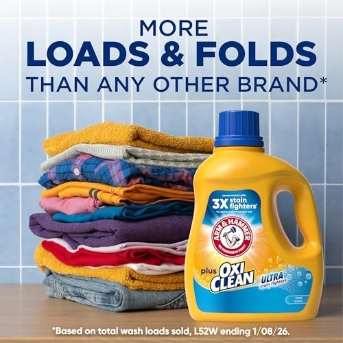 ARM & HAMMER Plus OxiClean Liquid Laundry Detergent, Fresh Scent, 77 Loads