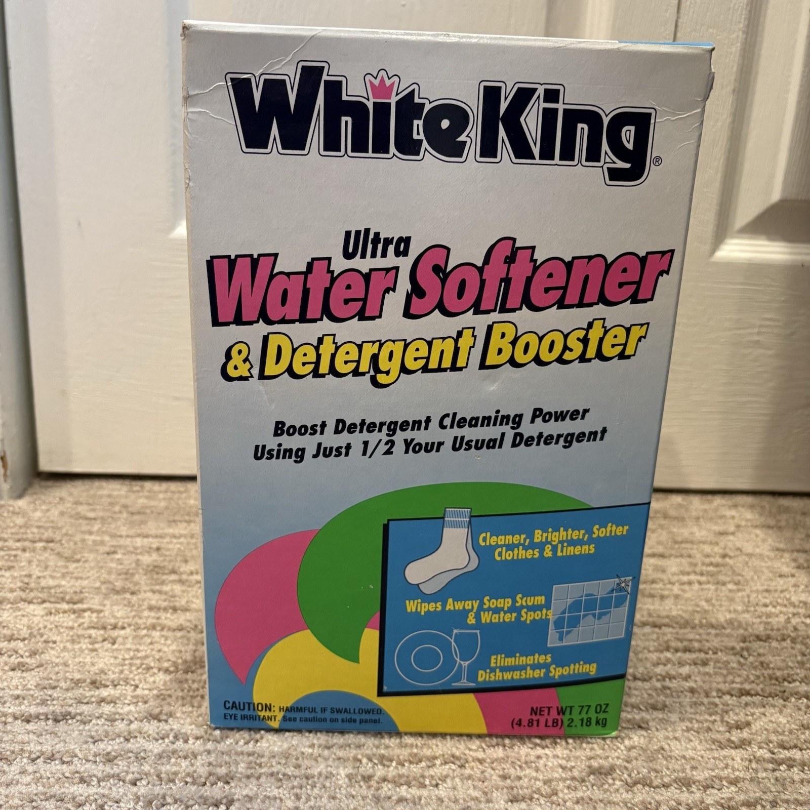 Vintage White King Ultra Water Softener-Powder Opened Box 4.81lb 77oz – 80% Full