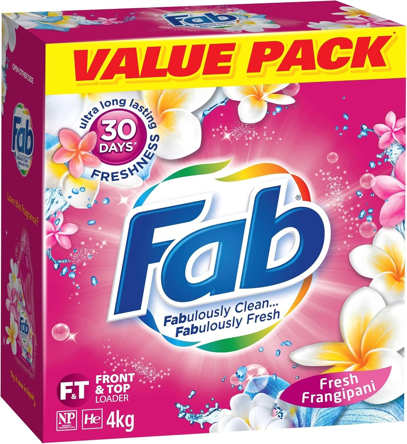 Fab Fresh Frangipani Laundry Powder Detergent 4Kg l AU FREE SHIPPING