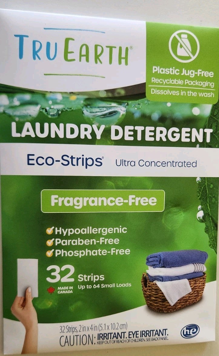 Tru Earth Eco-Strips Laundry Detergent – Fragrance Free, No Jug, College Kids