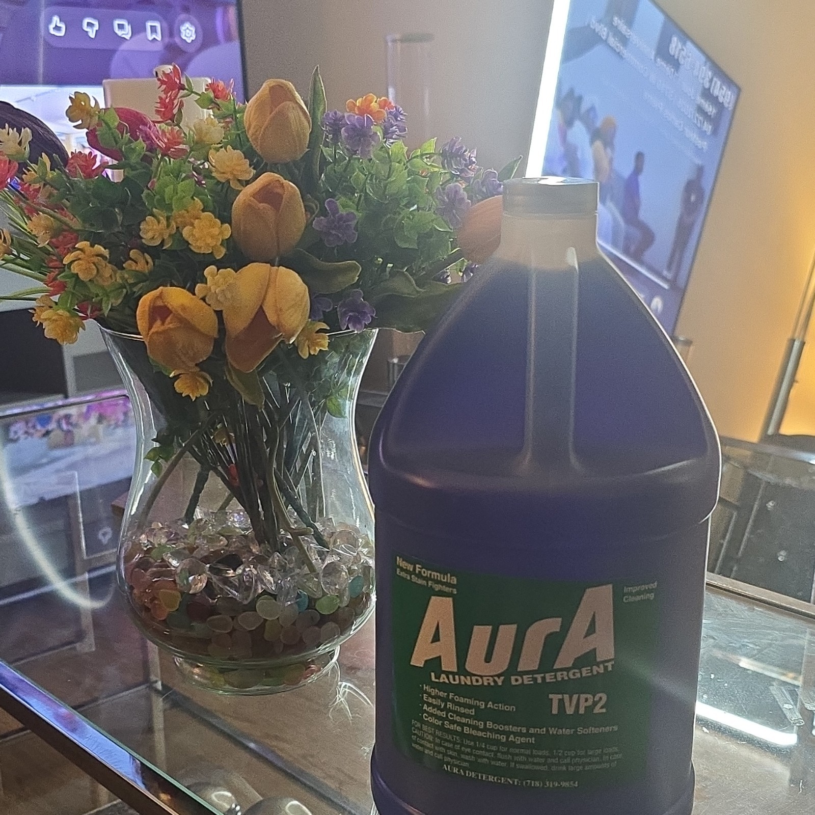 Aura TVP2 Laundry Detergent Higher Foaming Action Color Safe Bleaching 1 gal