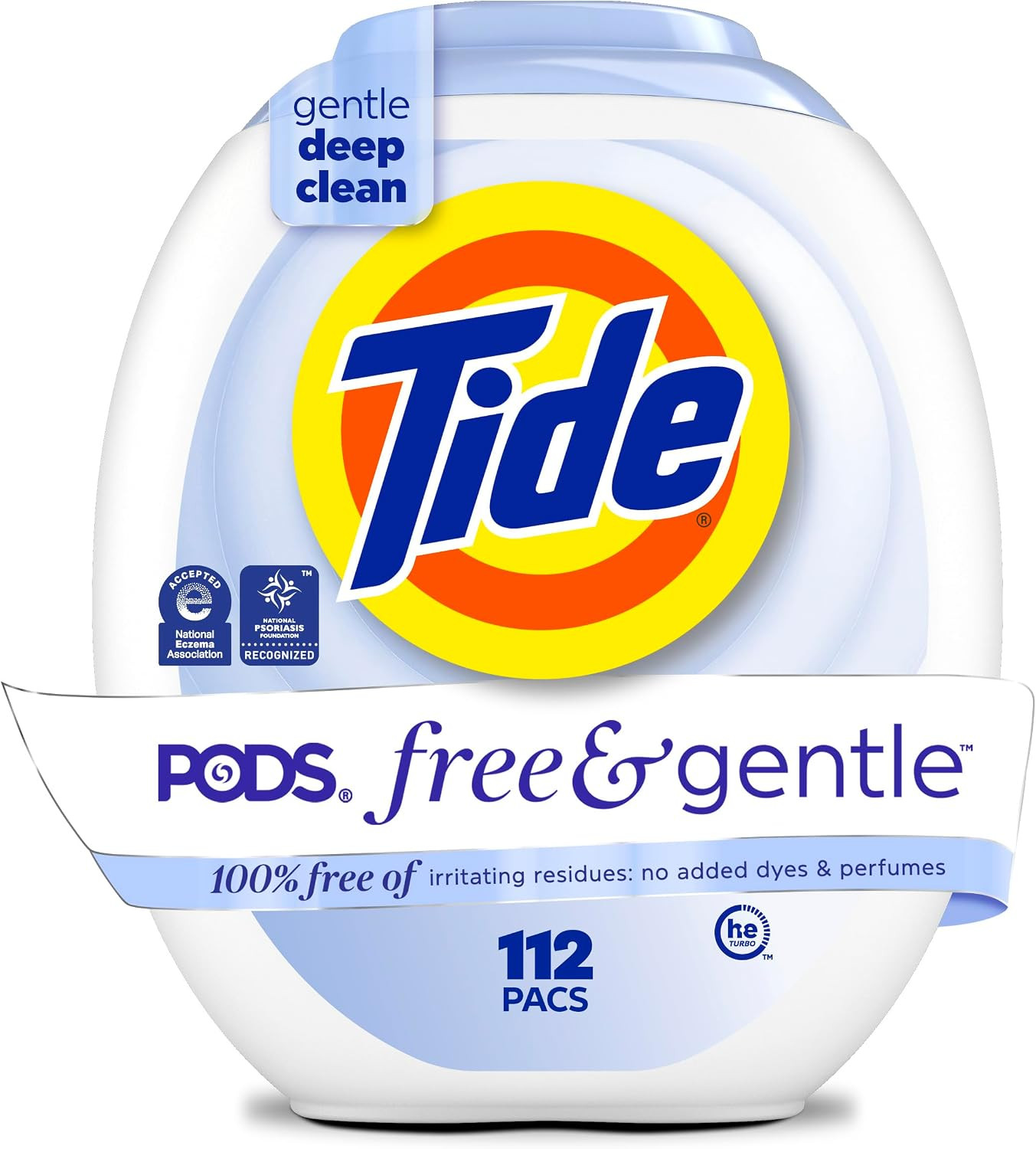 Tide PODS Free & Gentle Laundry Detergent Soap Pacs, 112 Count, Tide PODS Laundr