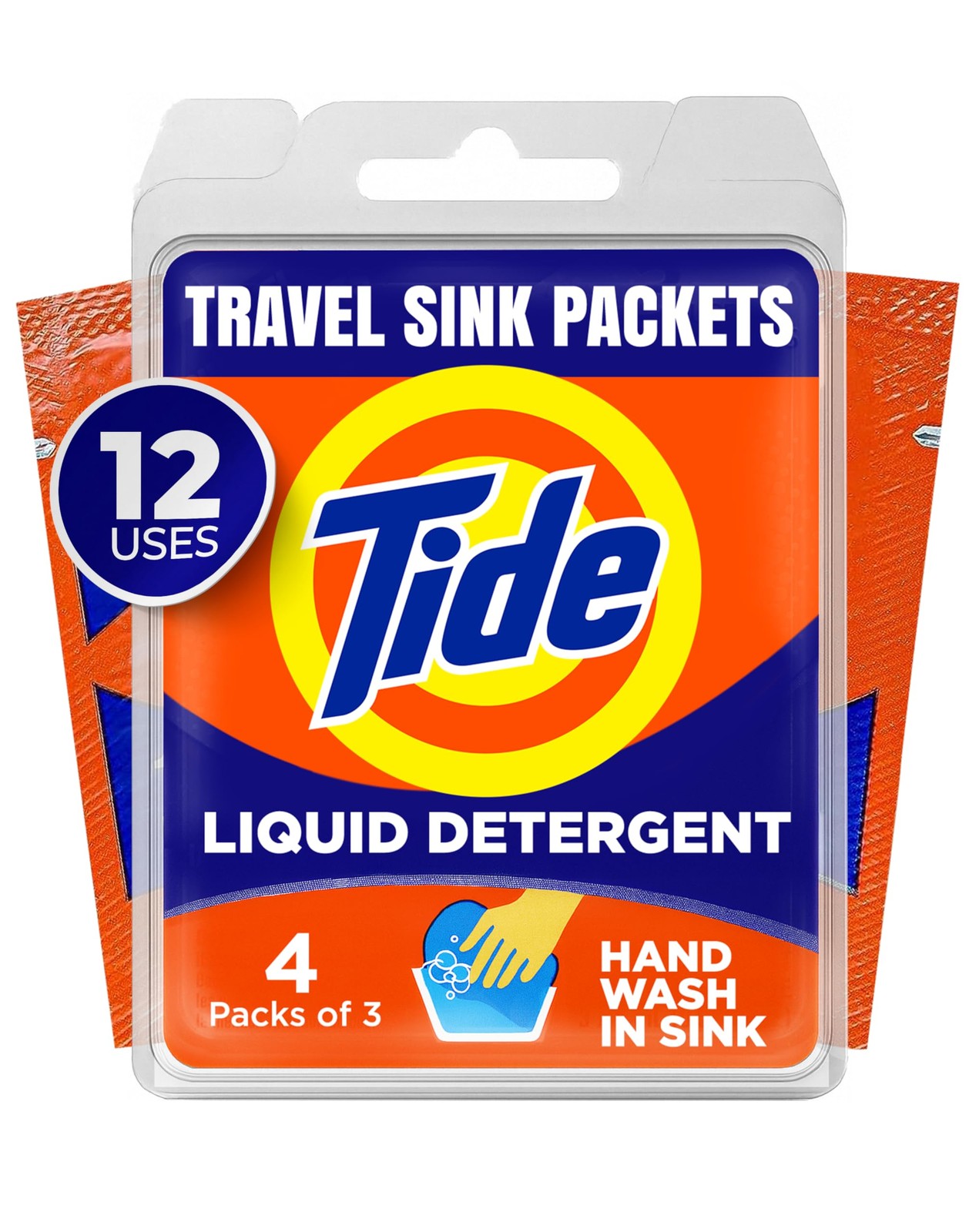 Tide Travel Sink Packets, 4 Packs of 3 7.2 Fl Oz (12 Count)