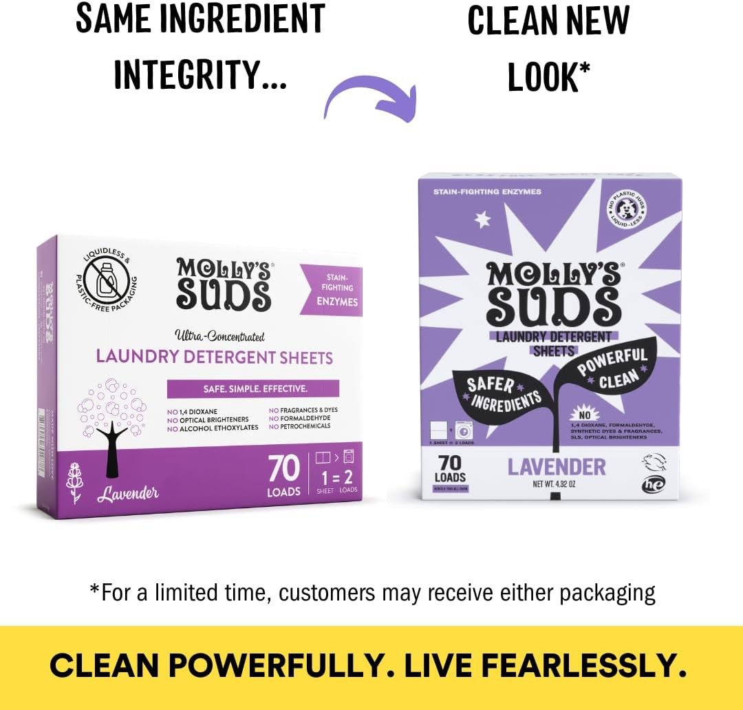Molly’s Suds Laundry Detergent Sheets Gentle on Sensitive Skin Powerful