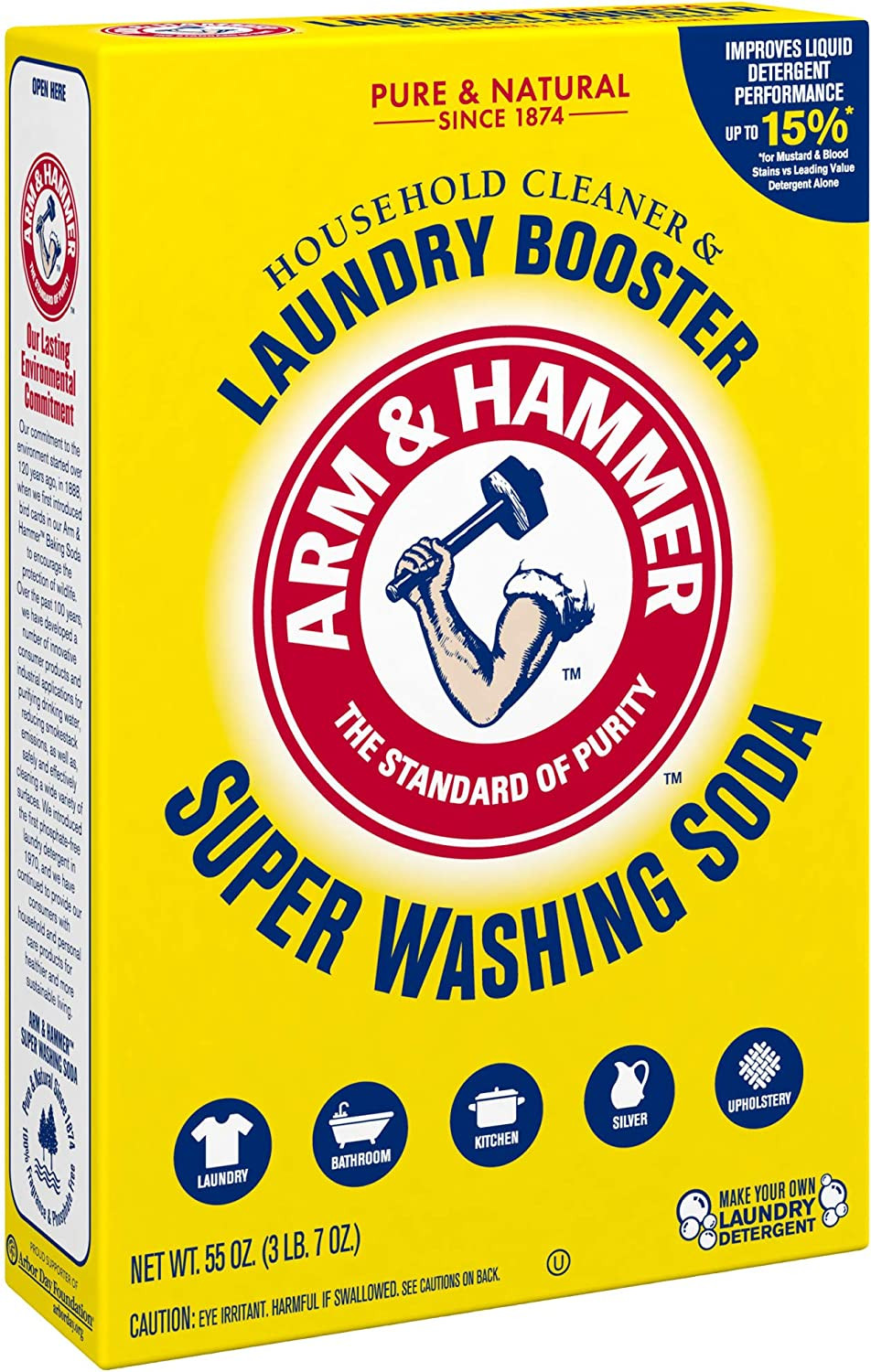 Super Washing Soda Household Cleaner and Laundry Booster, 55 Oz Box