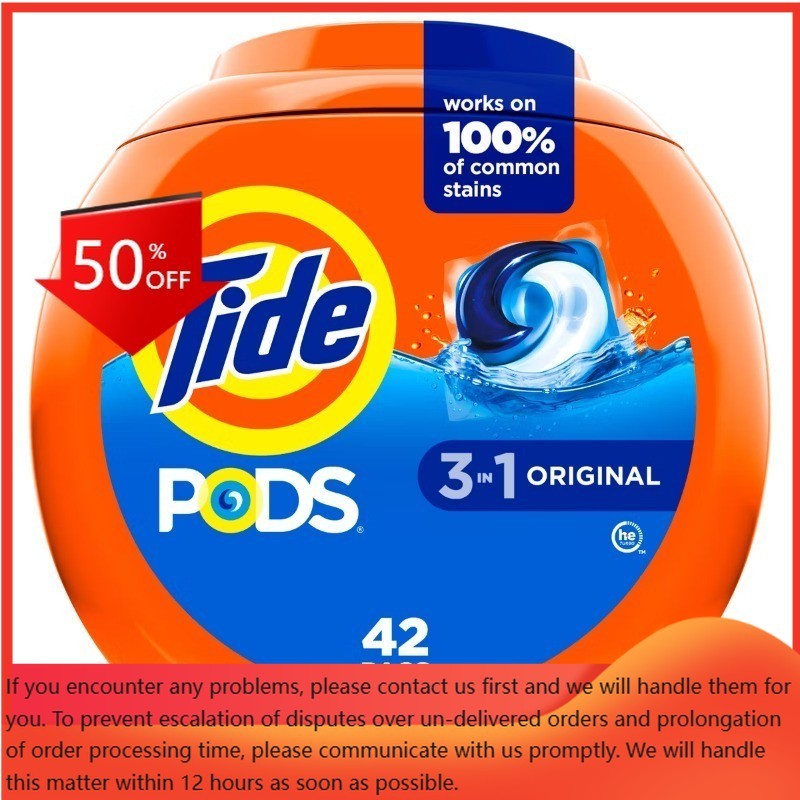 Tide Original HE Laundry Detergent Pods 42 Pacs – 32oz: Paraben-Free