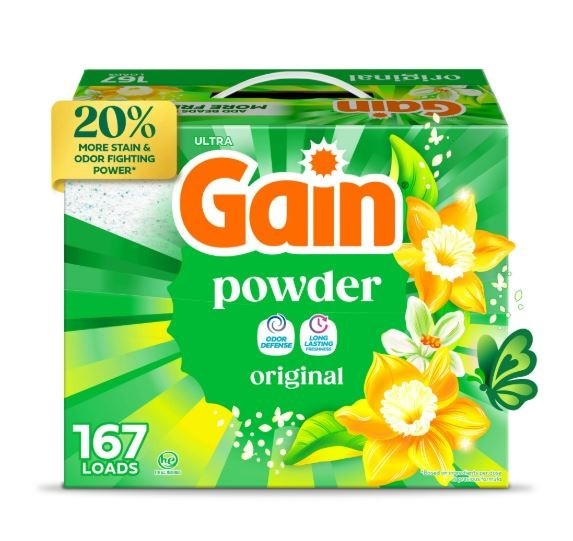 Gain Powder Laundry Detergent, Original Scent, 154 oz, 167 Loads